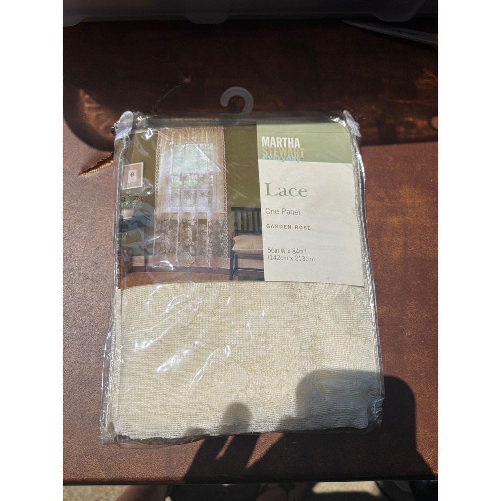 Martha Stewart Everyday Garden Rose Lace Curtain Ivory 56x84 New 90s Cottagecore